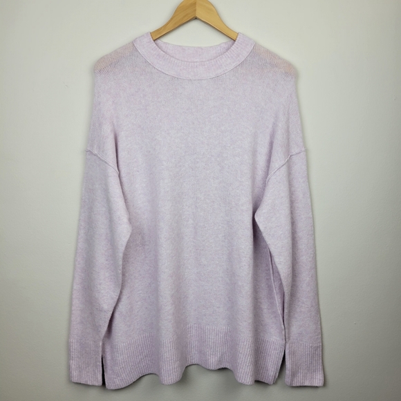 Aerie Unreal Sweater in Lavender Dawn Size S Oversized Drop-Shoulder Cozy Comfy - Picture 3 of 10